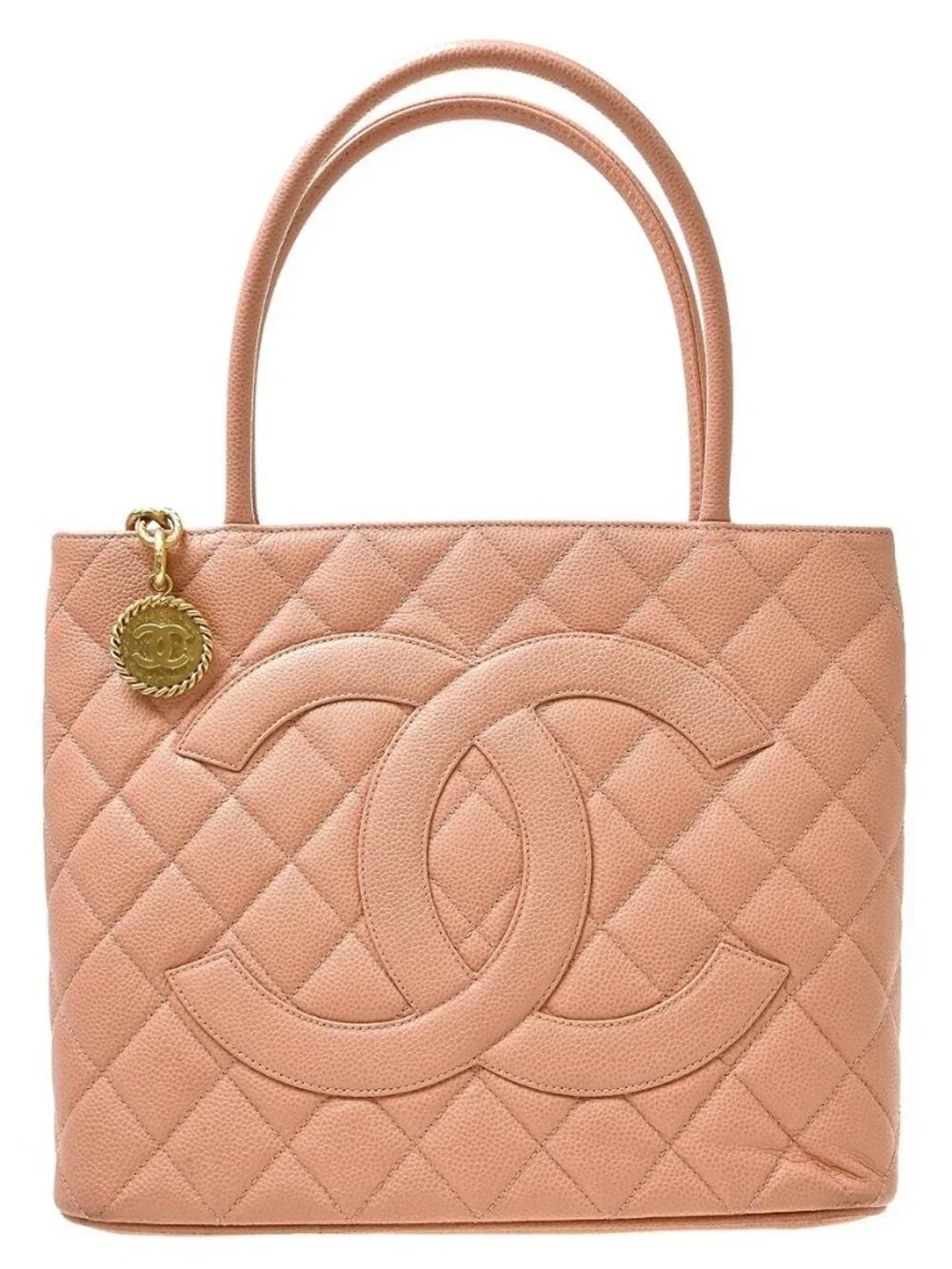 Chanel Pink Calfskin Medallion Tote Handbag KQ01796